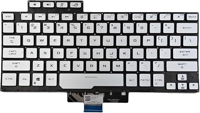 Replacement Silver Keyboard for Asus ROG G14 Zephyrus GA401 GA401I GA401IU GA401IV GA401M GA401QH GA401QM Series Laptop US with Backlit