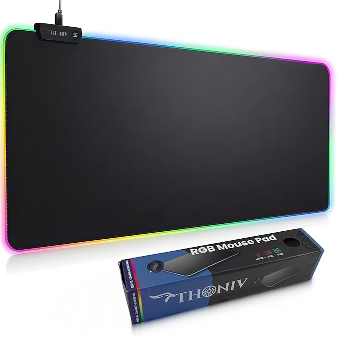 RGB Mouse Pad 35.4×15.7 Inches – Extended LED Mouse Pad with 14 Lighting Modes Gaming Desk Mat PC Gaming Accessories Large Keyboard Pad with Non-Slip Rubber Base.