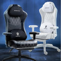 Dowinx LS-665TE0D Gaming Chair with Heated Massage Lumbar SupportErgonomic Computer Chair with Pocket Spring CushionReclining Game Chair with Adjustable Padded Armrests and FootrestBlack-Green