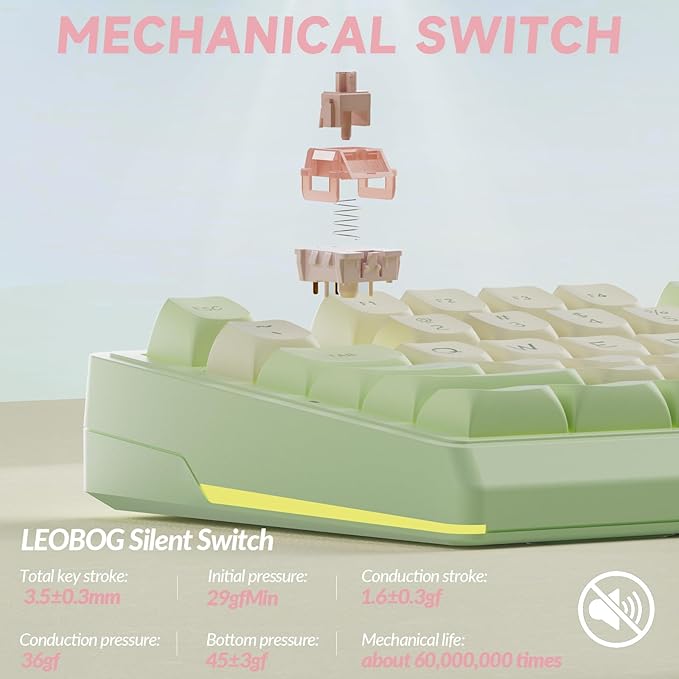 SOLAKAKA KI99 Pro Wireless Mechanical Keyboard Quiet SwitchHot Swappable Pre-Lubed Switches Silent Keyboard with RGB BacklitGasket Structure Computer Gaming Keyboards(GreenWhite Silent Switch)