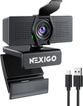 NexiGo N60 Pro (Gen 2) 1080P Webcam with Distortion-Free Lens USB A to Type-C Data Cable Noise Reduction Mic &amp Privacy Cover for Zoom/Skype/Teams/Webex Laptop MAC PC Desktop
