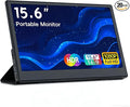 Portable Monitor 15.6'' 1920x1080 Second IPS External Monitor for Laptop 16:9 60Hz HDR Plug-Play HDMI USB-C Computer Display for Laptop PC Phone Tablet Switch