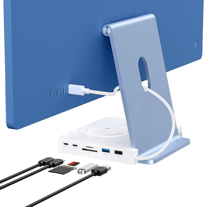 USB-C Hub for iMac Docking Station with SD/TF 3.0 2× USB-C 10Gbps 1× USBA 10Gbps 1×USB2.0 15W Wireless Charging (External Power Required) | iMac Accessories