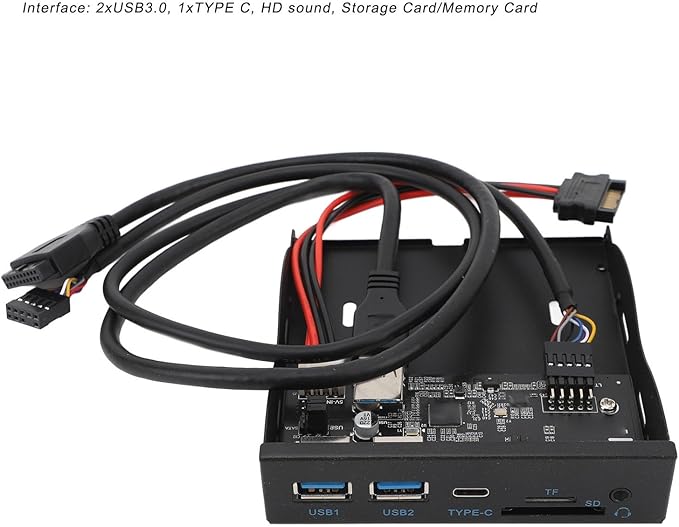 USB3.2 GEN1 Type C Floppy Drive Front Panel 6 Ports 3.5 Inch with 2 USB 3.0 USB C Audio SD TF Ports Hub for 7 8 10 11 2003 Linux