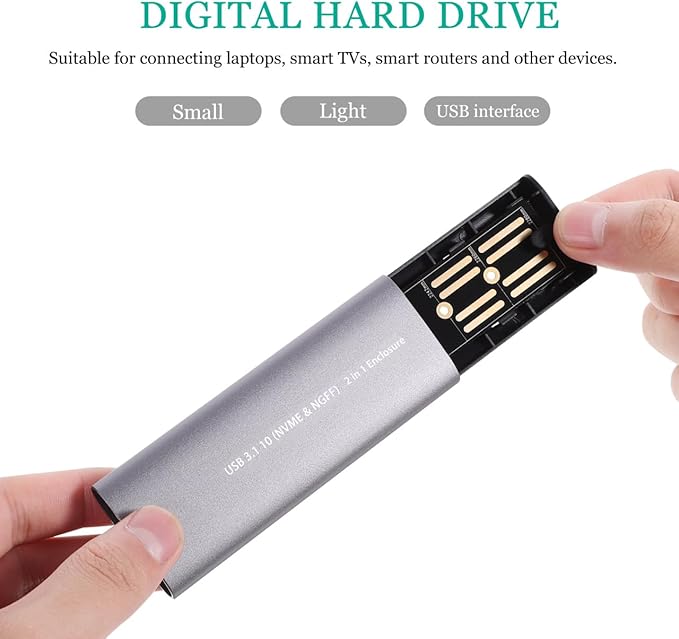 Homoyoyo Portable External Hard Disk Enclosure Dual Protocol Type-c Compact Design for Fast Data Transfer Compatible with Laptops and