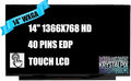 Replacement Touch LCD for HP 14-em0499nr LCD LED Screen 14 HD WXGA 1366X768 40 pins Touch Display New
