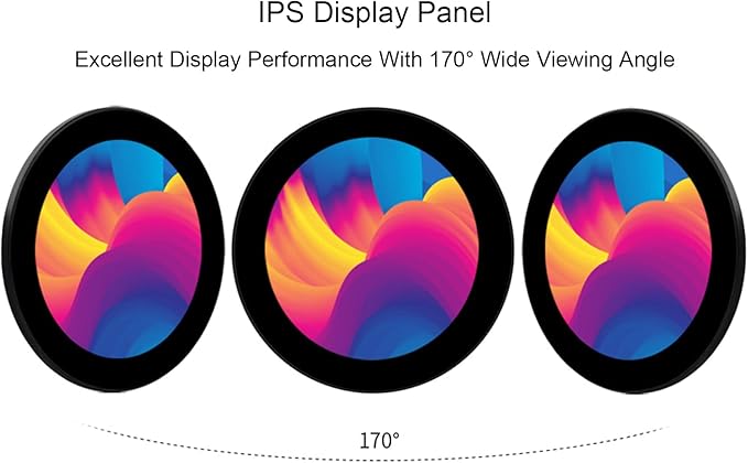 waveshare 3.4inch DSI Round Touch Display 800 x 800 IPS Screen 170° Viewing Angle for Raspberry Pi 4B/3B+/3A+ Compute Module 4/3+/3