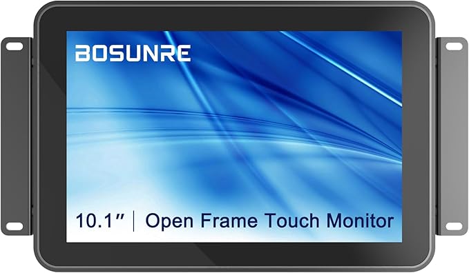 10.1 Inch Capacitive Touch Screen Monitor 10-Point Multi-Touch Industrial Display 1280x800 IP65 Front Waterproof HD-MI &amp VGA Port Full Black Open Frame Touch Screen Monitor