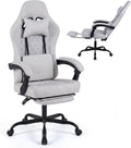 Giantex Gaming Chair Ergonomic Computer Chair with Headrest Lumbar Support Linkage Armrests Reclining Backrest &amp Footrest High Back Swivel Office Chair Video Game Chair (Grey)