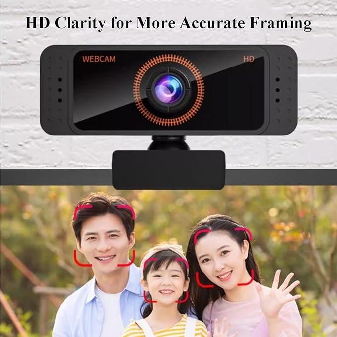 GIZNXBA Webcam 1080P with Microphone for PC/Laptop USB Computer Camera Plug &amp Play with 90° Wide-Angle Lens for Video Calls Live Streaming Gaming &amp Online Meetings