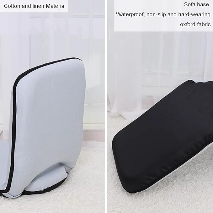 Floor Chair Office Chair with Removable Washable Cover Folding Floor Gaming Chair for Bed Lounging Reading(Grey)