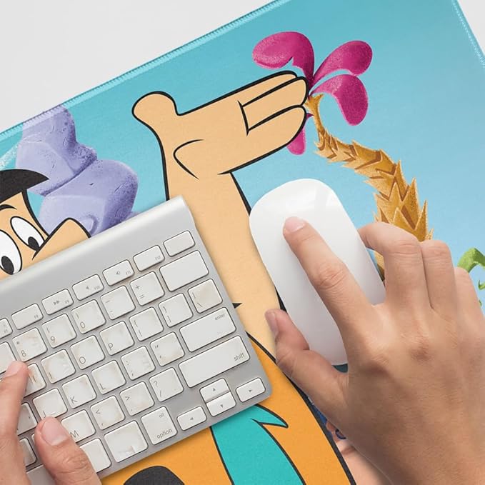 The Flintstones Fred Character Large Gaming Mouse Pad Desk Mat with Stitched Edges Non-Slip Base for Gamer Home and Office 31.5 x 15.7