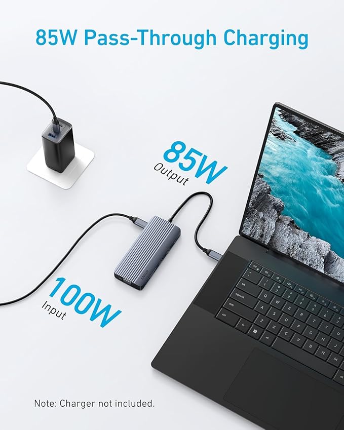Anker 10-in-1 USB C Hub Dual-Display USB C Docking Station One 4K@30Hz HDMI 1080p VGA 100W Power Delivery 5 Gbps USBC&ampA Data Ports for Dell XPS Dell Vostro 5320 Laptop and More