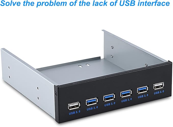 USB 3.0 Front Panel Hub Optical Drive 5.25 Inch Panel Computer Expansion Board with 4-Port USB3.0 &amp 2-Port USB 2.0 &amp 19pin Cable &amp SATA Cable