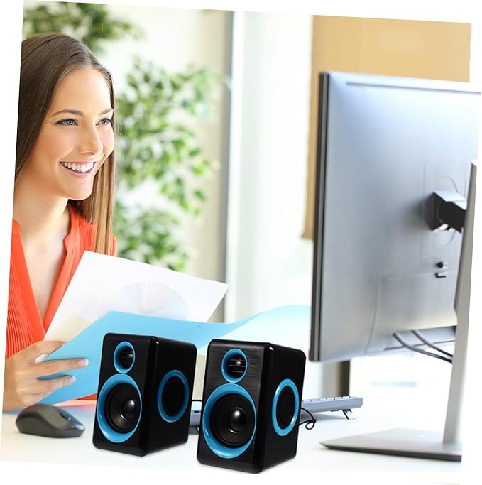 GALPADA Mini USB 2.0 Loudspeaker Box for Desktop Laptop Computer Compact Wired Surround Sound Speaker with Dc5v Power Suitable for Home Office and Gaming Use