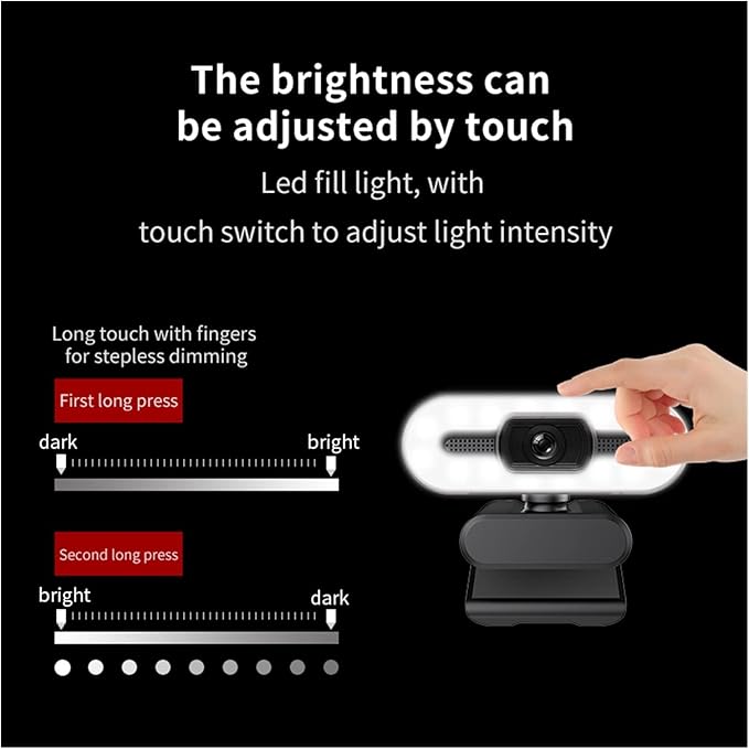 Web Camera 4K Webcam 2K 1080P HD with Microphone Web Cam Conference PC Auto Focus USB Camera Laptop Desktop for Office Gamer Accessories for Gaming Video Calling Recording (Color : 4K AF Monochrome)