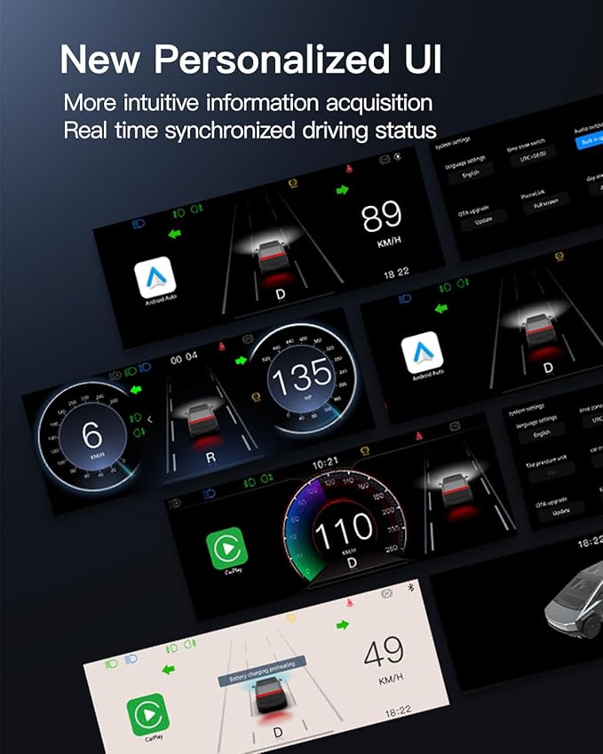 Style 8.9 Inch Smart Gauge Center Console for Tesla Cybertruck1920 * 720 HD Touch ScreenWider Viewing Angle of Large ScreenNavigationNo Broken/No Hole