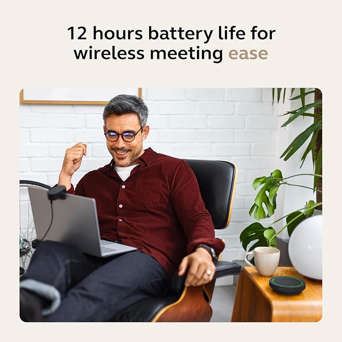 Jabra Speak2 55 Wireless Bluetooth Speakerphone (2025 Edition) - Portable with 4 Noise-Cancelling Mics - Microsoft Teams Certified - Dark Grey