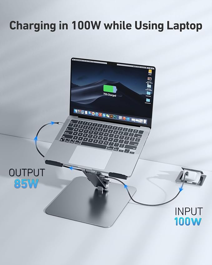 BENFEI Laptop Stand with USB C 7in1 Docking StationHDMI 4K@60Hz1*SD 1*Micro SD100W Power Delivery10Gbps 1*USB C 3.2 and 2*USB A 3.2 Compatible with MacBook Pro/Air iPad Pro XPS Thinkpad