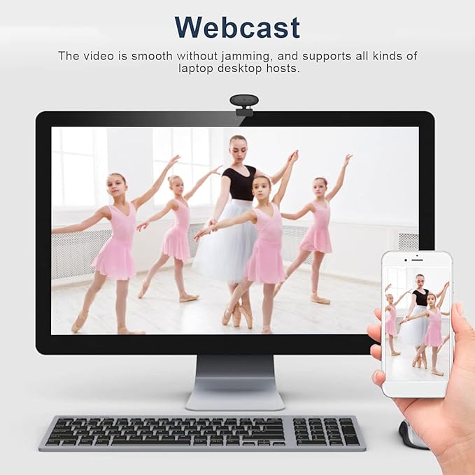 1080P HD Computer Camera Video Conference Camera Webcam 2 Pixel Auto Focus 360° Rotation USB Plug &amp Play with Microphone for Video Meeting Online Teaching Training Live Webcasting