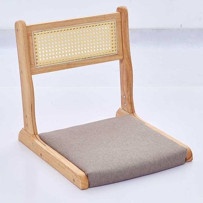 BTZHY Floor Chair Japanese Floor Chair Portable Folding Meditation Floor Chair Legless Lazy Chair Made of Solid Wood with Tatami Floor Chair with Backrest for Meditation