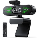 EMEET NOVA 4K Dual-Camera 4K Webcam for PC Wide-Angle and Telephoto Cameras Max 11X Hybrid Zoom PDAF Focus Remote Control RGB Lights Webcam with Microphone for Business or Personal Online Calls