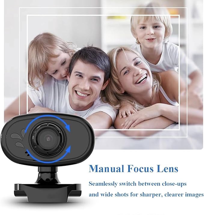 GIZNXBA 1080p Webcam for PC USB Webcam with Noise-Canceling Microphone Automatic Light Correction Technology Seamless Plug-and-Play Setup for Desktop Laptop Meeting