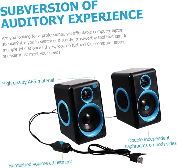 Mini Speaker USB 2.0 Computer Speaker for Laptop and Desktop Mini Loudspeaker with Surround Sound Compatible with PC and Notebook Suitable for Home and Office Use Dc 5v Powered