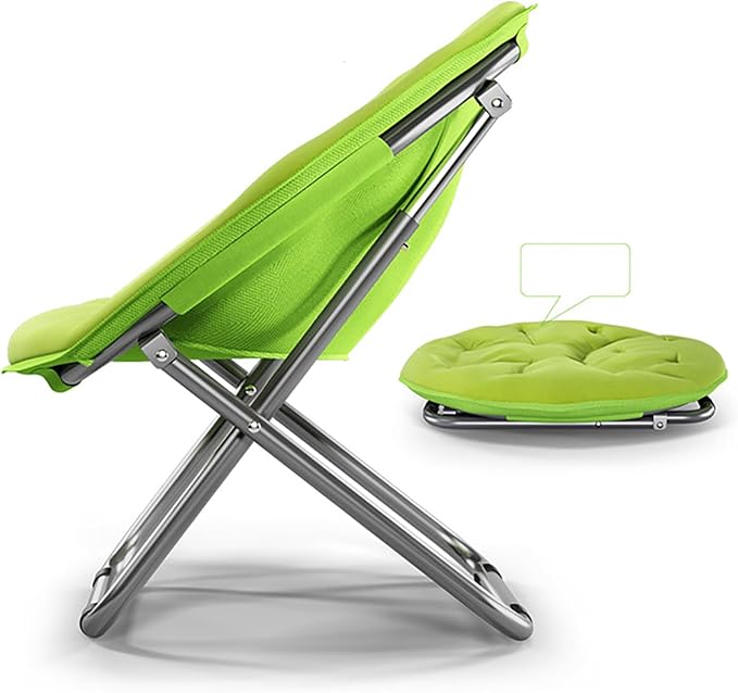 NaKeah Saucer Chair Foldable Oversized Lounge Chair Metal Frame Moon Chair for Bedroom Living Room Reading Gaming Room Soft Lazy ChairC