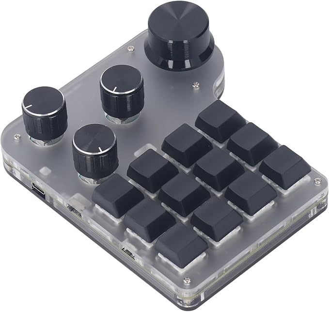 Eujgoov RGB LED Mini Blue Switch Mechanical Gaming Keyboard Rechargeable Keypad for win7 USB C Connection Customizable Macro Function Industrial Control Applications