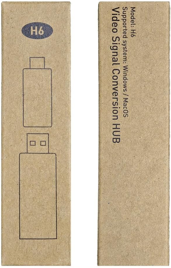 H6 Video Signal Conversion Hub for Laptop to Transmite Video Signal from USB-A/Non Full-Featured USB-C Port M1/M2/M3 chip MacBook Pro/Air to High Definition Dispaly by HDMI Port (Driver Needed)