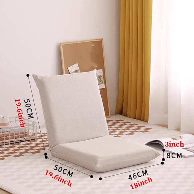 Floor Chair with Back Support Folding Gaming Chair with 5 Adjustable Positions Lazy Sofa Lounge for Playing Reading Meditating Room Recliner for Adults Kids(/Green B)