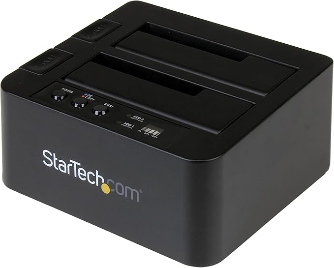 StarTech.com Standalone Hard Drive Duplicator External Dual Bay HDD/SSD Cloner/Copier USB to SATA III Docking Station