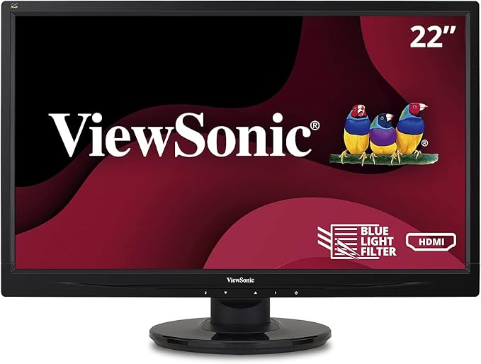 ViewSonic VA2246MH-LED 22 Inch Full HD 1080p LED Monitor with HDMI and VGA Inputs for Home and Office Black