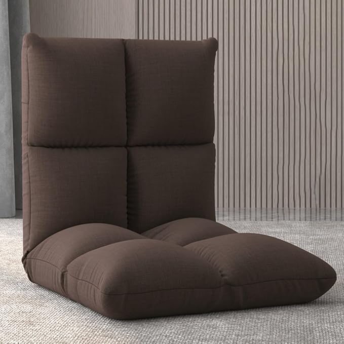 BTZHY Floor Chair Floor Chair with Backrest Foldable 6-Position Lazy Sofa Meditation Chair Window Chair for Adults Floor Chair Gaming Folding Lazy Sofa Chair for Living Room Bedroom(/Gray)