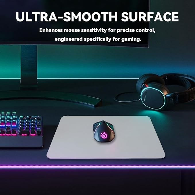 Glass Gaming Mousepad Professional Artisan 350 * 260 * 3.2mm Large Mouse Pad Provides Improved Precision and Speed for Keyboard Mouse