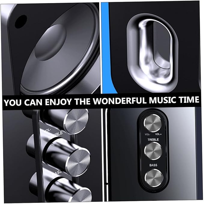 Alipis USB Desktop Laptop Computer Speaker with 3D Surround Sound and Deep Bass Black USB-Powered Audio Speaker for Office Online Study and Home Use