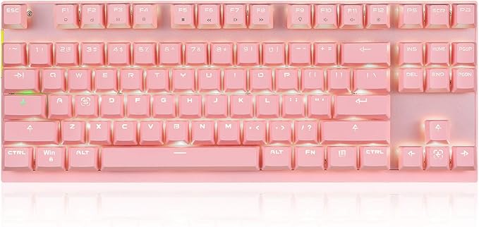 MOTOSPEED GK82 RGB LED Backlit Wired Mechanical Gaming Keyboard 82 Keys Hot-Swap Mechanical Keyboard w/Aluminum Base Upgraded Socket and Noise Absorbing Foams Soft Tactile Blue Switch
