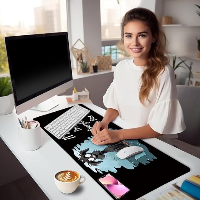 Funny Dog Ergonomic Mouse Pad with Wrist Rest Gaming Large Desk Mat