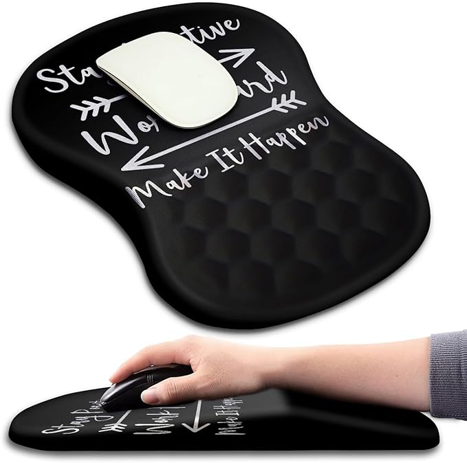 Mouse Pad Wrist Support Ergonomic Mouse Pad with Massage Dot Comfortable Computer Mouse Pad for Laptop Wrist Rest Pain Relief Mousepad with Non-Slip PU Base for Office &amp Home 12 x 8 in
