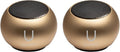 Fashionit U Speakers Mini Bluetooth Computer Speaker 2-Pack Bundle with Matching Speaker Built-in Mic &amp Selfie Remote Control for Workspace Desktop Laptop Mobile Tablet PC - Gold