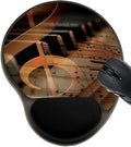 MSD Mousepad Wrist Rest Protected Mouse Pads/Mat with Wrist Support Design for Music Background Art Musical Texture Note Yellow Old Melody Abstract Color