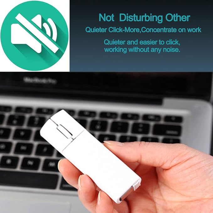 Ultra Small Bluetooth Wireless Mouse Dual Mode (BT+2.4G) Noiseless Rechargeable (with Mouse Case) 1200 DPI Slim and Portable Mini Travel Cordless Mice for PC Computer Laptop (White)