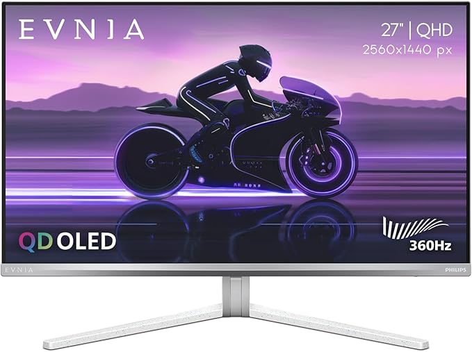 Philips Evnia 27M2N8500 QD OLED Gaming Monitor QHD 2560 x 1440 360Hz 0.03ms Response time Ambiglow USB Hub Height Adjustable 4-Year Advance Replacement Xbox PS5 Switch Compatible