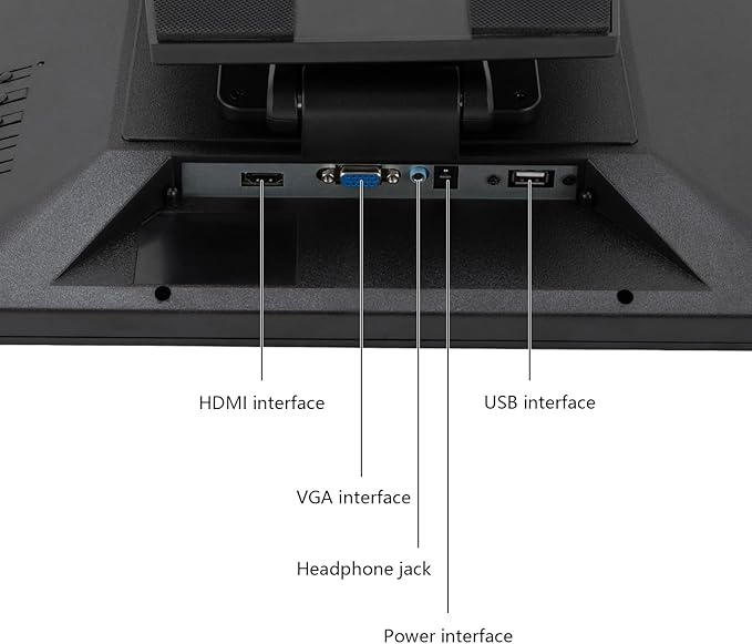 Touchscreen POS Cash Register Till System15'' POS-Touch-Screen-Monitor with Ten-Point Touch ModeAll-in-One Smart Touchscreen Monitors with 1 USB Port/Power Port/VGA Port/Headphone Port/HDMI Port