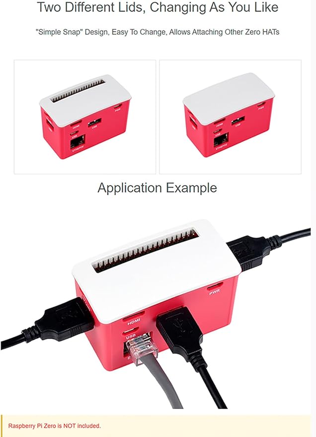 PoE Ethernet/USB HUB HAT Board with ABS Case Box for Raspberry Pi Zero 2W/2WH/Zero PoE 802.3af-Compliant Ethernet Port and 3X USB 2.0 Ports Compatible with USB 2.0/1.1