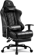 Gaming Chair Big and Tall Video Game Chair with High Back PU Leather Home Office Ergonomic Computer Chair with Footrest Adjustable Height 360° Swivel Wheels for Adults and Teens
