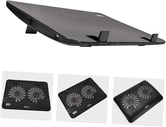 BESPORTBLE 6-inch Heat Dissipation Laptop Stand with Adjustable Fan Speed Notebook Cooling Support Holder for Gaming and Office Use Black Cooling Pad