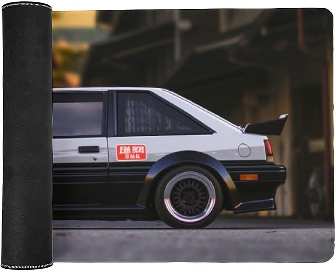 Large Mouse Pad Gaming Cool Jdm Japanese Street Classic Car Ae86 Desk Mat Long Big Mousepad Extended Keyboard Computer Pad Office Desk Organizers and Accessories 35.4 x 15.7 inch