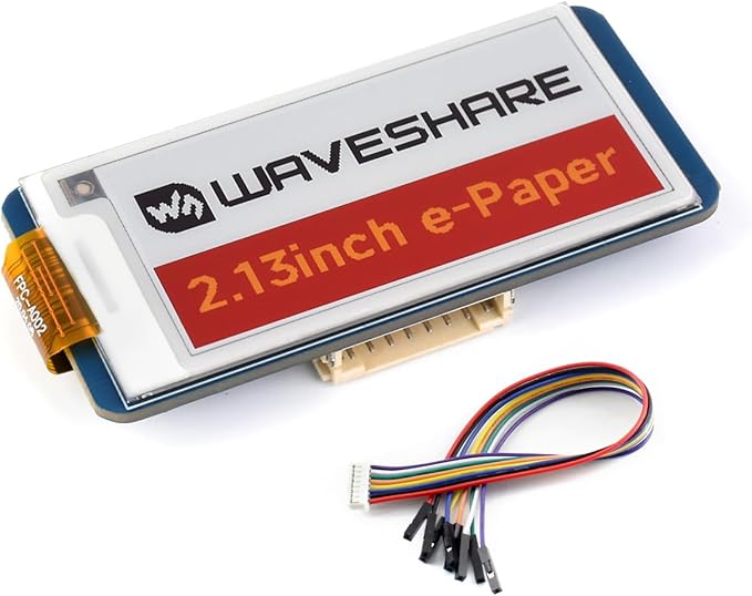 waveshare 2.13inch E-Ink HAT Black White Red Yellow 4-Color E-Paper Display for Arduino/Raspberry Pi/Jetson Nano/STM32 250x122 Pixels Resolution SPI Communication Compatible with 3.3V / 5V MCUs